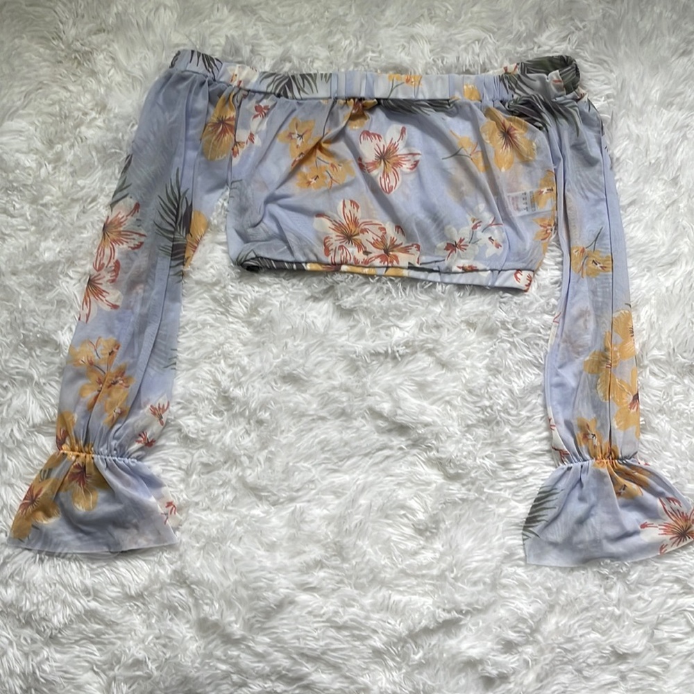 Sheer crop top. Women’s size 4. From Missguided.